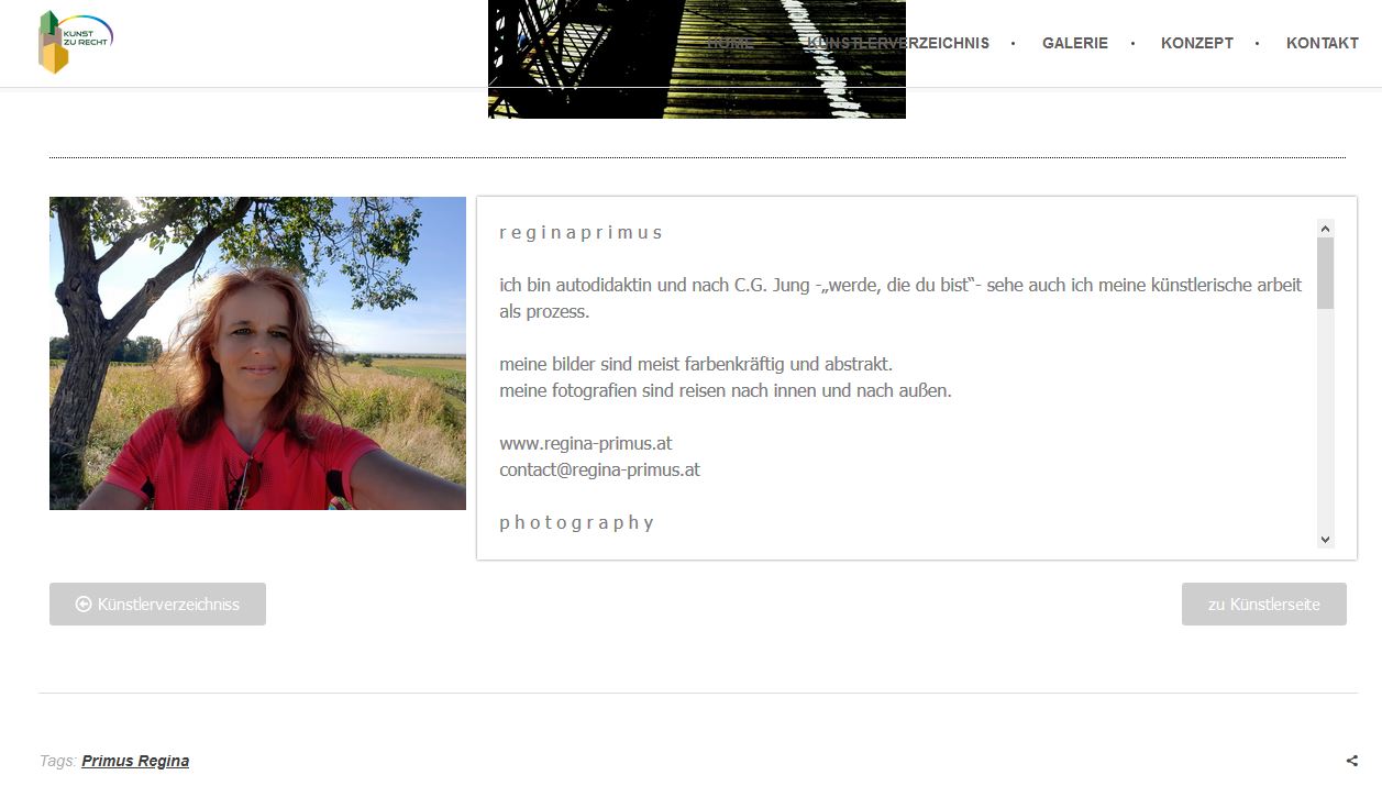 kunst zu recht eintrag auf der website